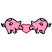 C1: Pigs & Heart---Soft Pink(Isacord 40 #1224)&#13;&#10;C2: Heart---Poinsettia(Isacord 40 #1147)&#13;&#10;C3: Pigs---Black(Isacord 40 #1234)
