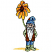 C1: Flower---Canary(Isacord 40 #1124)&#13;&#10;C2: Stem, Shoes & Shirt---Jalapeno(Isacord 40 #1104)&#13;&#10;C3: Shading---Lima Bean(Isacord 40 #1177)&#13;&#10;C4: Vest & Flower Center---Rust(Isacord 40 #1058)&#13;&#10;C5: Hat & Pants---Celestial(Isacord