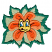 C1: Leaf---Jalapeno(Isacord 40 #1104)&#13;&#10;C2: Leaf Outline---Swiss Ivy(Isacord 40 #1079)&#13;&#10;C3: Petal Inside---Tangerine(Isacord 40 #1078)&#13;&#10;C4: Eyes---Tropical Blue(Isacord 40 #1534)&#13;&#10;C5: Petal Outline---Apricot(Isacord 40 #1238
