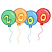 C1: Balloon---Tropicana(Isacord 40 #1511)&#13;&#10;C2: Balloon---Aqua(Isacord 40 #1204)&#13;&#10;C3: Balloon---Sunset - neon(Isacord 40 #1238)&#13;&#10;C4: Balloon---Limedrop - neon(Isacord 40 #1510)&#13;&#10;C5: Numbers---Yellow(Isacord 40 #1187)&#13;&#1