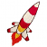 C1: Fire---Pumpkin(Isacord 40 #1168)&#13;&#10;C2: Fire---Lemon(Isacord 40 #1167)&#13;&#10;C3: Rocket---White(Isacord 40 #1002)&#13;&#10;C4: Rocket---Poinsettia(Isacord 40 #1147)&#13;&#10;C5: Outline & Detail---Black(Isacord 40 #1234)