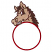 C1: Eyes & Teeth---White(Isacord 40 #1002)&#13;&#10;C2: Mustang---Champagne(Isacord 40 #1070)&#13;&#10;C3: Outline & Mane ---Bark(Isacord 40 #1186)&#13;&#10;C4: Outline Circle---Foliage Rose(Isacord 40 #1169)