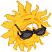 C1: Eyes---White(Isacord 40 #1002)&#13;&#10;C2: Sun---Lemon(Isacord 40 #1167)&#13;&#10;C3: Detail & Outline---Goldenrod(Isacord 40 #1137)&#13;&#10;C4: Sunglasses---Whale(Isacord 40 #1041)&#13;&#10;C5: Sunglasses Outline---Black(Isacord 40 #1234)