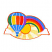 C1: Sun Rays---Vanilla(Isacord 40 #1022)&#13;&#10;C2: Sun Rays---Parchment(Isacord 40 #1066)&#13;&#10;C3: Balloon & Rainbow---California Blue(Isacord 40 #1252)&#13;&#10;C4: Balloon & Rainbow---Grape(Isacord 40 #1032)&#13;&#10;C5: Balloon & Rainbow---Poppy