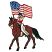 C1: Horse Fill---Fox(Isacord 40 #1186)&#13;&#10;C2: Horse Shading---Chocolate(Isacord 40 #1059)&#13;&#10;C3: Skin---Twine(Isacord 40 #1017)&#13;&#10;C4: Pants, Shirt & Flag---White(Isacord 40 #1002)&#13;&#10;C5: Harness, Shirt & Flag---Poinsettia(Isacord