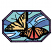 C1: Background---White(Isacord 40 #1002)&#13;&#10;C2: Background---Crystal Blue(Isacord 40 #1249)&#13;&#10;C3: Background---Bottle Green(Isacord 40 #1045)&#13;&#10;C4: Background---Nordic Blue(Isacord 40 #1076)&#13;&#10;C5: Butterfly---Goldenrod(Isacord 4