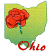 C1: State---Citrus(Isacord 40 #1187)&#13;&#10;C2: State Shading & Outlines---Pear(Isacord 40 #1049)&#13;&#10;C3: Stem---Swiss Ivy(Isacord 40 #1079)&#13;&#10;C4: Leaves---Jalapeno(Isacord 40 #1104)&#13;&#10;C5: Petals---Red Berry(Isacord 40 #1246)&#13;&#10