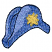 C1: Hat---Cadet Blue(Isacord 40 #1226)&#13;&#10;C2: Hat Shading---Blue Ribbon(Isacord 40 #1535)&#13;&#10;C3: Hat Outlines---Dark Indigo(Isacord 40 #1043)&#13;&#10;C4: Star---Citrus(Isacord 40 #1187)&#13;&#10;C5: Star Outlines---Goldenrod(Isacord 40 #1137)