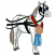 C1: Hooves---Sage(Isacord 40 #1180)&#13;&#10;C2: Tail---Khaki(Isacord 40 #1179)&#13;&#10;C3: Horse---Eggshell(Isacord 40 #1071)&#13;&#10;C4: Horse Shading---Mystik Grey(Isacord 40 #1218)&#13;&#10;C5: Horse Outlines---Whale(Isacord 40 #1041)&#13;&#10;C6: H