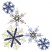 C1: Large Snowflake Center---Ocean Blue Metallic(Yenmet/ Isamet #7053)&#13;&#10;C2: Large Snowflake Spokes---SeaFoamGreenMetallic(Yenmet/ Isamet #7041)&#13;&#10;C3: Center & Upper Snowflakes---Celestial(Isacord 40 #1028)&#13;&#10;C4: Shimmers---Ocean Blue