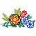 C1: Right Flowers---White(Isacord 40 #1002)&#13;&#10;C2: Upper Leaves---Goldenrod(Isacord 40 #1137)&#13;&#10;C3: Large Flower Center & Tulip---Twine(Isacord 40 #1017)&#13;&#10;C4: Large Flower Petals ---Citrus(Isacord 40 #1187)&#13;&#10;C5: Upper Leaves O