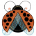 C1: Ladybug Body---Black(Isacord 40 #1234)&#13;&#10;C2: Wings---Light Jade Metallic(Yenmet/ Isamet #7041)&#13;&#10;C3: Wing Outlines---Crystal Blue(Isacord 40 #1249)&#13;&#10;C4: Ladybug---Harvest(Isacord 40 #1021)&#13;&#10;C5: Ladybug Highlights---Butter
