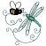 C1: Wings & Bee Eye---White(Isacord 40 #1002)&#13;&#10;C2: Wing Shimmers---Light Jade Metallic(Yenmet/ Isamet #7041)&#13;&#10;C3: Dragonfly Wings Shimmers---SeaFoamGreenMetallic(Yenmet/ Isamet #7041)&#13;&#10;C4: Bee Stripes---Citrus(Isacord 40 #1187)&#13