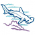 C1: Water---Island Waters(Isacord 40 #1045)&#13;&#10;C2: Shark---Colonial Blue(Isacord 40 #1253)&#13;&#10;C3: Shark Highlights---Azure Blue(Isacord 40 #1203)&#13;&#10;C4: Seafloor---Wild Iris(Isacord 40 #1032)