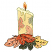 C1: Left Leaf on Candle---Melon(Isacord 40 #1259)&#13;&#10;C2: Bottom Right Leaf on Candle---Salmon(Isacord 40 #1259)&#13;&#10;C3: Top Right Leaf on Candle---Fawn(Isacord 40 #1128)&#13;&#10;C4: Candle & Flame ---Parchment(Isacord 40 #1066)&#13;&#10;C5: Fl