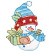 C1: Snowman, Stars, Hat Bauble---White(Isacord 40 #1002)&#13;&#10;C2: Snowman Shading---Ice Cap(Isacord 40 #1074)&#13;&#10;C3: Hat & Scarf Light Stripes---River Mist(Isacord 40 #1248)&#13;&#10;C4: Hat & Scarf Dark Stripes---Crystal Blue(Isacord 40 #1249)&