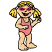 C1: Bathing Suit---Heather Pink(Isacord 40 #1117)&#13;&#10;C2: Tongue---Poppy(Isacord 40 #1037)&#13;&#10;C3: Skin---Meringue(Isacord 40 #1017)&#13;&#10;C4: Hair---Sunshine(Isacord 40 #1124)&#13;&#10;C5: Hair Bands---White(Isacord 40 #1002)&#13;&#10;C6: Le