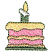 C1: Cake---Petal Pink(Isacord 40 #1225)&#13;&#10;C2: Candle Wax---White(Isacord 40 #1002)&#13;&#10;C3: Icing & Flame---Daffodil(Isacord 40 #1135)&#13;&#10;C4: Design Outlines---Kiwi(Isacord 40 #1104)