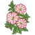 C1: Leaves & Flower Centers---Kiwi(Isacord 40 #1104)&#13;&#10;C2: Leaves Shading---Lima Bean(Isacord 40 #1177)&#13;&#10;C3: Leaves Outline---Grasshopper(Isacord 40 #1176)&#13;&#10;C4: Petals---Carnation(Isacord 40 #1121)&#13;&#10;C5: Petals Shading---Soft