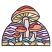 C1: Dark Mushroom---Terra Cotta(Isacord 40 #1081)&#13;&#10;C2: Medium Mushroom---Melon(Isacord 40 #1259)&#13;&#10;C3: Light Mushroom---Starfish(Isacord 40 #1019)&#13;&#10;C4: Dark Mushroom Stem---Cloud(Isacord 40 #1218)&#13;&#10;C5: Light Mushroom Stem---