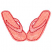 C1: Sandals---Coral(Isacord 40 #1019)&#13;&#10;C2: Sandals Shading---Heather Pink(Isacord 40 #1117)&#13;&#10;C3: Soles & Straps---Corsage(Isacord 40 #1016)&#13;&#10;C4: Design Outlines---Raspberry(Isacord 40 #1511)&#13;&#10;C5: Highlights---Eggshell(Isaco
