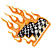 C1: Flame---Goldenrod(Isacord 40 #1137)&#13;&#10;C2: Flame Dark Shading---Paprika(Isacord 40 #1021)&#13;&#10;C3: Flame Light Shading---Buttercream(Isacord 40 #1022)&#13;&#10;C4: White Squares---White(Isacord 40 #1002)&#13;&#10;C5: White Squares Shading---