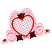 C1: Netting---Soft Pink(Isacord 40 #1224)&#13;&#10;C2: Leaves---Shamrock(Isacord 40 #1101)&#13;&#10;C3: Roses---Geranium(Isacord 40 #1039)&#13;&#10;C4: Rose Outlines---Charcoal(Isacord 40 #1234)&#13;&#10;C5: Hearts---Fuchsia(Isacord 40 #1533)&#13;&#10;C6: