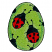 C1: Egg---Kiwi(Isacord 40 #1104)&#13;&#10;C2: Egg Highlights---Erin Green(Isacord 40 #1510)&#13;&#10;C3: Egg Shading---Emerald(Isacord 40 #1049)&#13;&#10;C4: Ladybugs---Country Red(Isacord 40 #1039)&#13;&#10;C5: Ladybugs & Outlines---Forest Green(Isacord