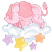 C1: Cloud---White(Isacord 40 #1002)&#13;&#10;C2: Cloud Shading---Ice Cap(Isacord 40 #1074)&#13;&#10;C3: Cloud Outline---Oxford(Isacord 40 #1222)&#13;&#10;C4: Elephant---Carnation(Isacord 40 #1121)&#13;&#10;C5: Elephant Shading---Pink Tulip(Isacord 40 #111