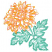 C1: Leaves---Bottle Green(Isacord 40 #1045)&#13;&#10;C2: Chrysanthemum---Peach (variegated)(YLI Variations #)