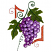 C1: Grape Highlights---Aura(Isacord 40 #1111)&#13;&#10;C2: Grape Shadows---Heraldic(Isacord 40 #1195)&#13;&#10;C3: Leaf ---Lima Bean(Isacord 40 #1177)&#13;&#10;C4: Leaf Shading---Grasshopper(Isacord 40 #1176)&#13;&#10;C5: Vein---Green Dust(Isacord 40 #117