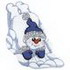 Snowman Sledding On Belly