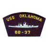 USS OKLAHOMA BB-37 (SEWN ON BLACK)