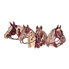 FOUR HORSES WITH BRIDLES