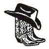 COWBOY BOOTS AND HAT