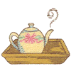 FLORAL TEAPOT ON SERVING TRAY