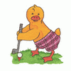 DUCK PLAYING GOLF