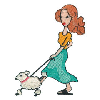 LADY WALKING WITH DOG