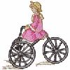 VICTORIAN GIRL RIDING TRICYCLE
