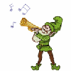 PIXIE PLAYING HORN