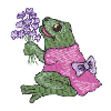 GIRL FROG WITH FLOWERS