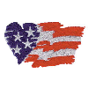 HEART USA FLAG