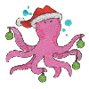OCTOPUS WITH CHRISTMAS HAT