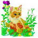 Kitten in Flowers Lg910486