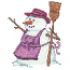 SNOWMAN W/APRON AND BROOM